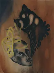 Algae Shiva (Shiva by the Sea) by Anju Dodiya, Watercolour and charcoal on paper, sold Feb 2011