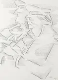 Untitled by Krishen Khanna, Pencil and wash on paper, sold Dec 2010