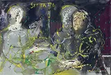 The Supper by F. N. Souza, Acrylic on canvas, sold Dec 2010