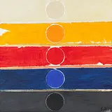 Pancha Bindu by S. H. Raza, Acrylic on canvas, sold Dec 2010
