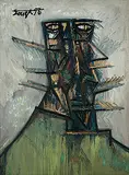 Disintegrated Head by F. N. Souza, Oil on board, sold Dec 2010