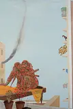 The Terrace - II by Jagannath Panda, Acrylic and fabric on canvas, sold Dec 2010