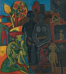 Untitled by F. N. Souza, Oil on canvas, sold Dec 2010