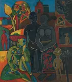 Untitled by F. N. Souza, Oil on canvas, sold Dec 2010