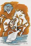 At the Banks of the Furaat by M. F. Husain, Watercolour on paper, sold Dec 2010