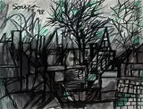 Untitled by F. N. Souza, Chemical alterations and felt tip pen on paper, sold Dec 2010