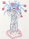 Untitled by Arpita Singh, Mixed media on paper, sold Dec 2010