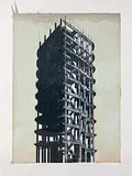 Structure 2 by Nataraj Sharma, Etching on pigment stained paper, sold Dec 2010