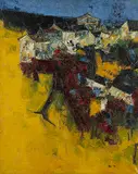 Terre Jaune by S. H. Raza, Oil on canvas, sold Sep 2010