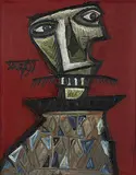 Untitled by F. N. Souza, Oil on board, sold Sep 2010