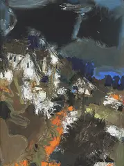 Untitled by S. H. Raza, Oil on paper, offered Sep 2010