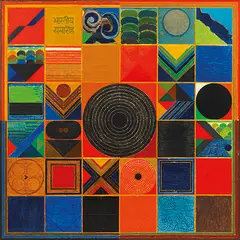 Bhartiya Samaroh by S. H. Raza, Acrylic on canvas, sold Sep 2010