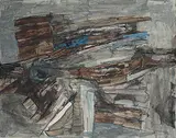 Untitled by Ram Kumar, Acrylic on paper, sold Sep 2010
