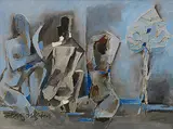 Untitled by M. F. Husain, Oil on canvas, sold Sep 2010