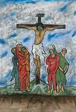 Last Howl from the Cross by F. N. Souza, Oil on canvas, sold Sep 2010