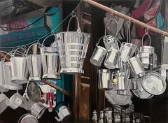 Untitled by Subodh Gupta, Oil on canvas, sold Sep 2010