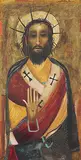 Christ by Anjolie Ela Menon, Oil and gold leaf on masonite, offered Sep 2010