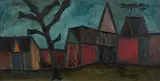 Row of Houses by F. N. Souza, Oil on board, offered Sep 2010