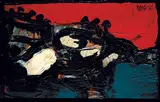 Ciel Rouge Sur Le Lac by S. H. Raza, Acrylic on board, sold Jun 2010