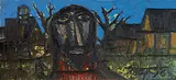 Christ in a Village by F. N. Souza, Oil on board, sold Jun 2010