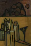 Untitled by Akbar Padamsee, Oil on canvas, sold Jun 2010
