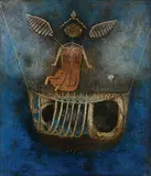 Swing by Ganesh Pyne, Tempera on canvas pasted on board, sold Jun 2010