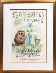 Galerie 65 Cannes" Exhibition Poster by Pablo Picasso, lithograph, sold May 2026