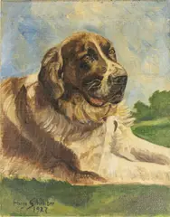 Portrait of a Saint Bernard by Hugo Scheiber, 1927, oil on canvas, sold May 2026