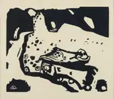 Variation nach "Improvisation 21 by Wassily Kandinsky, 1911, Bois gravé en noir, sold Jun 2023
