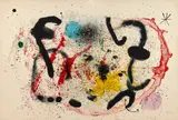 La lutte rituelle by Joan Miró, 1964, Lithographie en couleurs, sold Jun 2023