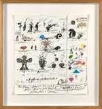 Sans titre by Jean Tinguely, circa 1979-83, Technique mixte et collage sur papier, sold Jun 2023