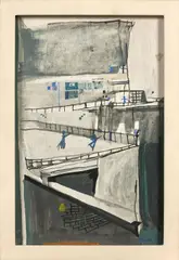 Sans titre by Maria Helena Vieira da Silva, 1949, Gouache sur bois, sold Jun 2023