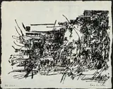 Paysage by Maria Helena Vieira da Silva, 1959, Sérigraphie noir, sur papier à la forme bleu pâle, sold Jun 2023