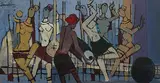 Untitled by M. F. Husain, Acrylic on canvas, sold Jun 2010