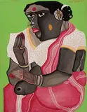 Untitled by Thota Vaikuntam, Gouache on paper pasted on board, sold Jun 2010