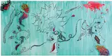 The Lucky One (Slow Burn) by Chitra Ganesh, Acrylic and mixed media on panel, sold Jun 2010