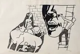 Untitled by M. F. Husain, Ink on paper, sold Jun 2010