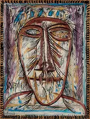 Head by F. N. Souza, Oil on board, sold Mar 2010