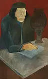 In Search of an Ancestor by Krishen Khanna, Oil on canvas, offered Mar 2010