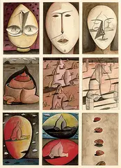 The Ostrich Play by Surendran Nair, Watercolour and acrylic on paper, sold Mar 2010