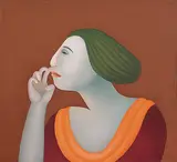 Head by Manjit Bawa, Oil on canvas, sold Mar 2010