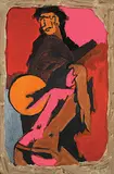 Untitled by M. F. Husain, Acrylic on canvas, sold Mar 2010