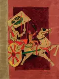 Untitled by M. F. Husain, Acrylic on canvas, sold Dec 2009
