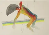Three by M. F. Husain, Watercolour on paper, sold Dec 2009