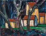 Untitled by F. N. Souza, Oil on canvas, sold Dec 2009