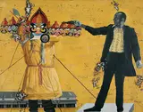 Who is Rawan! by G.R. Iranna, Acrylic on tarpaulin, sold Dec 2009