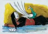 Untitled by M. F. Husain, Watercolour on paper, sold Dec 2009