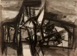 Untitled by Ram Kumar, Ink and wax on paper, sold Dec 2009