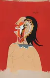 Head of a Woman by F. N. Souza, Gouache on paper, sold Dec 2009