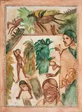Figure Group and Flying Horse by K. G. Subramanyan, Acrylic on paper, sold Dec 2009